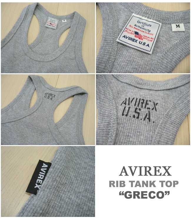 AVIREX タンクトップ メンズ /AVIREX RIB TANK TOP