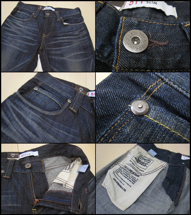 Levi's 511 SLIM スクエアトップブロックスリムジーンズ 4 LEVI'S SQUARE TOP BLOCK 511 SLIM FIT STRAIGHT リーバイス