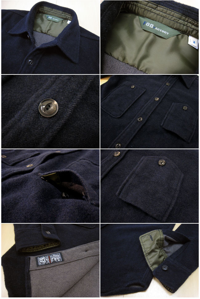 FOB FACTORY エフオービー ファクトリー　WOOL CPO SHIRT JACKET　ウール シーピーオー ジャケット（シャツ）日本製