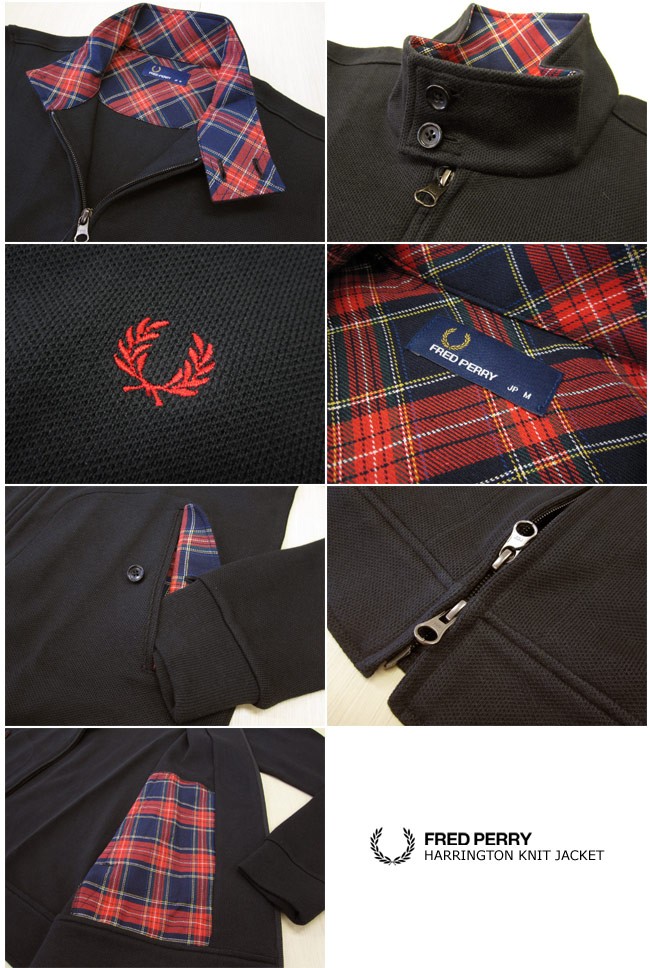 FRED PERRY フレッドペリー ハリントンジャケット コットンニット XL FRED PERRY ジャケット メンズ /ハリントンニットジャケット