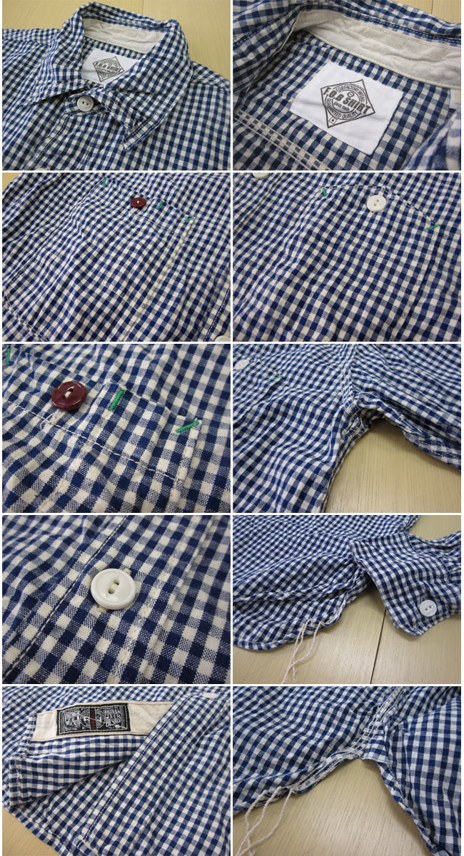 美品 FOB エフオービーファクトリー ギンガムチェック ワークシャツ Lサイズ シャツ メンズ /FOB FACTORY ヴィンテージ ギンガムチェック
