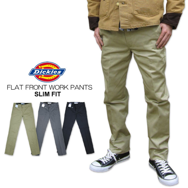 Dickies WP873 FLAT FRONT SLIM FIT WORK PANTS ディッキーズ フラット