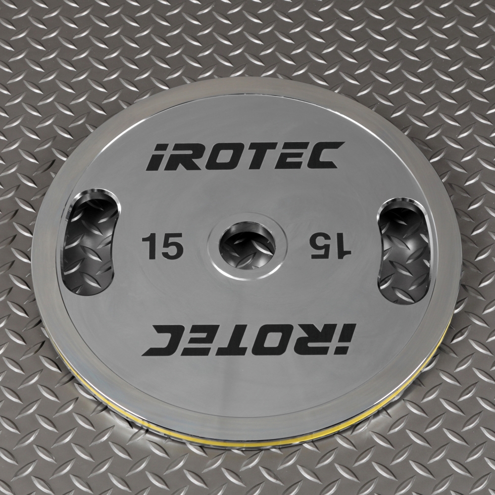 アイロテック　オリンピックプレート　15キロ　2枚セット　バーベル IROTEC IROTEC（アイロテック）オールラバー仕様 オリンピック