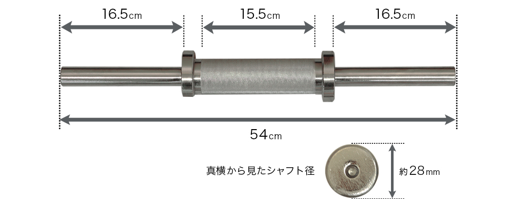 IROTEC（アイロテック）ファットグリップダンベルシャフト 径28mmの