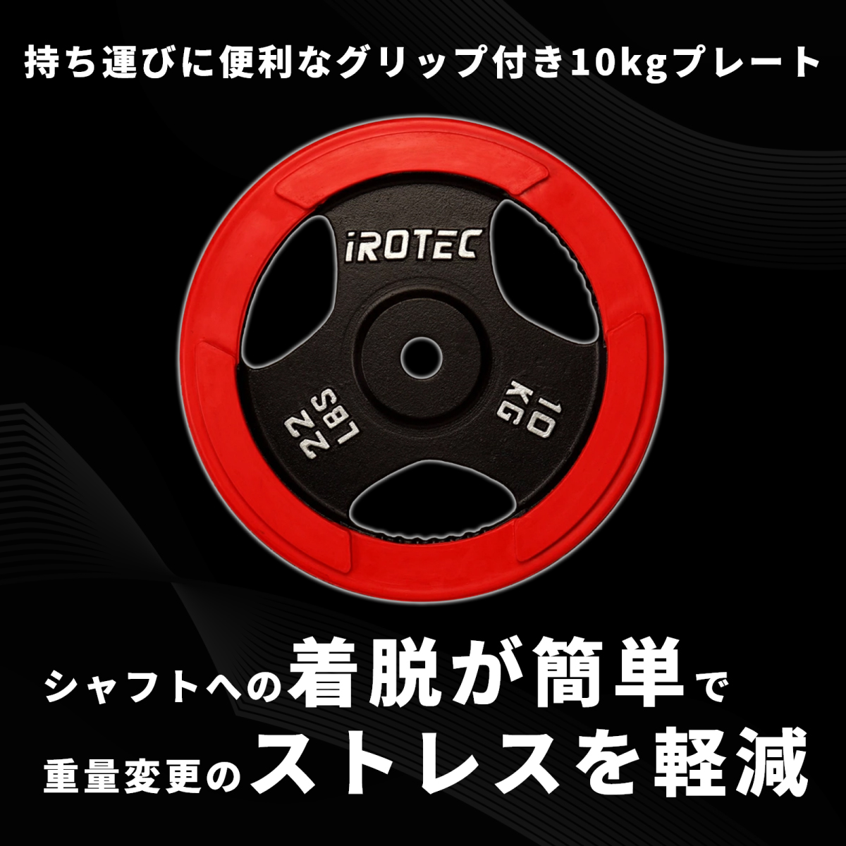 IROTEC バーベル IROTEC（アイロテック）ラバープレート10KG [1枚] 穴