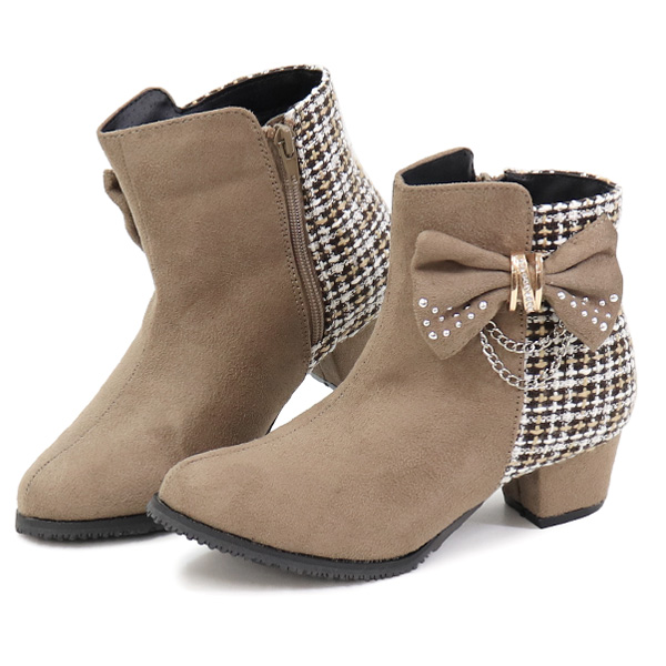 ショートブーツ キッズ ブーツ ジュニア リボン 女の子 おしゃれ ファスナー キッズブーツ Mong Ever 1 Superfoot 通販 Yahoo ショッピング