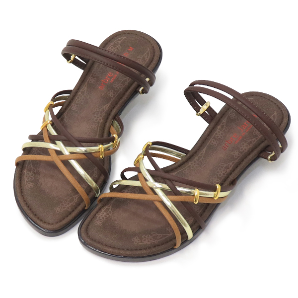 サンダル レディース ミュール ウェッジソール ローヒール Tストラップ  