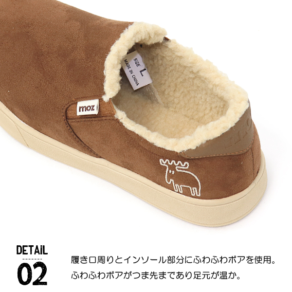 moz モズ スリッポン フラットシューズ レディース モカシン ファー ボア もこもこ あたたか 310 :10003242:SuperFoot -  通販 - Yahoo!ショッピング