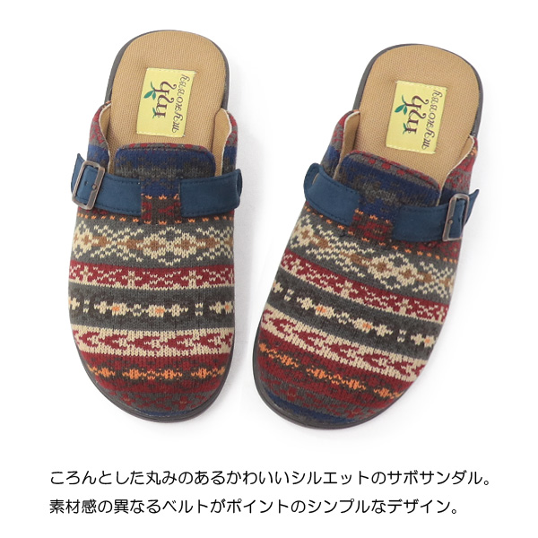 サボサンダル レディース クロッグサンダル ローヒール ぺたんこ 歩き