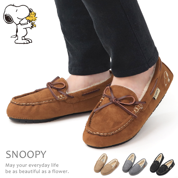 スヌーピー モカシンシューズ レディース パンプス フラットシューズ