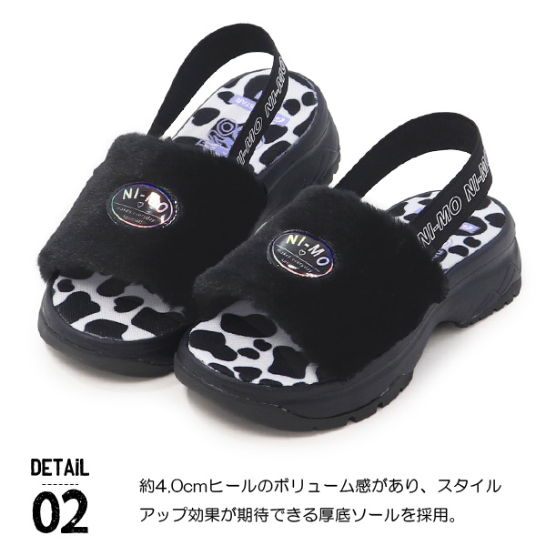 Ni-mo ムーンスター ni-mo キッズ サンダル 女の子 ジュニア ウェッジ