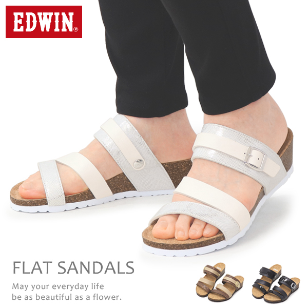 EDWIN サンダル レディース フットベットサンダル コンフォート