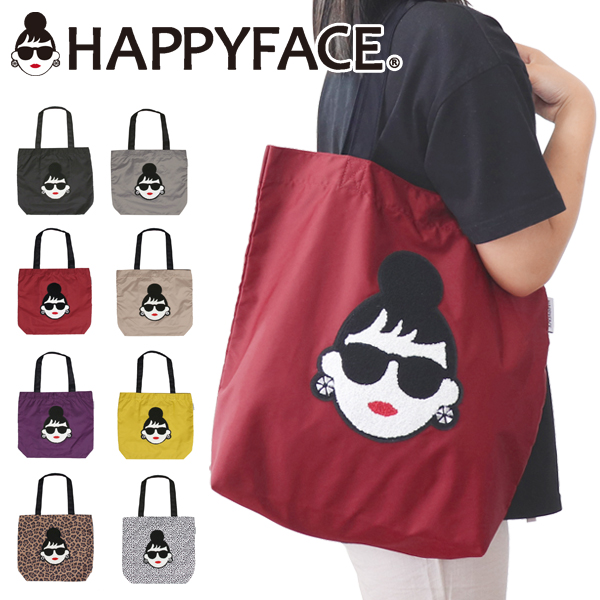 HAPPY FACE バッグ トートバッグ レディース a4 大容量 撥水