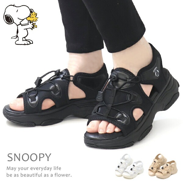 スヌーピー サンダル 厚底 レディース スポーツサンダル 厚底サンダル