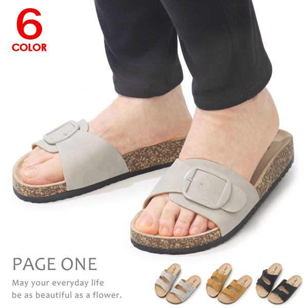 PAGEONE サンダル レディース フラットサンダル ベルトサンダル