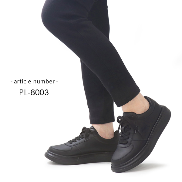 厚底カジュアルシューズ 4色展開 軽量厚底 ベーシック コートスニーカー 1483[品番：MTTS0000653