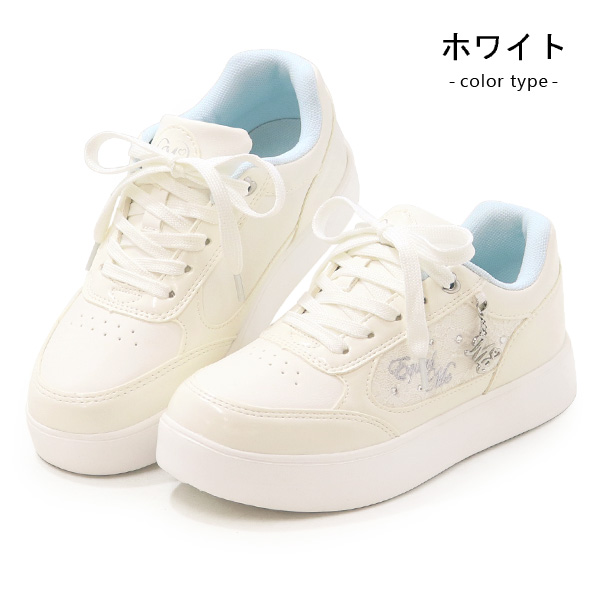 スニーカー キッズ =Me 女の子 厚底 ジュニアシューズ 子供靴 ひも靴