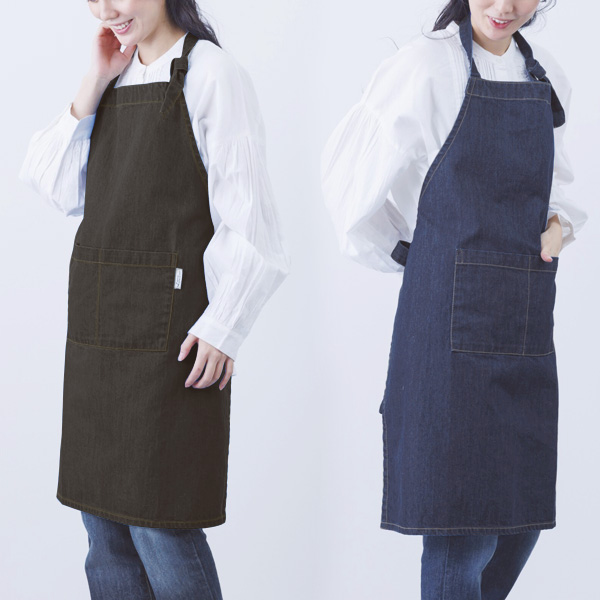 デニムエプロン ワークエプロン ロング メンズ レディース カフェ