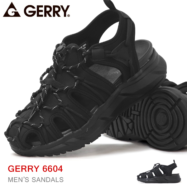 ブラック スエード サンダル 41 GERRY（ジェリー） サンダル 厚底 メンズ スポーツサンダル 厚底