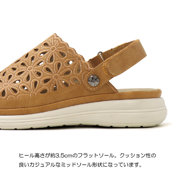 サンダル レディース バックバンド ぺたんこ ウェッジソール 2WAY 靴