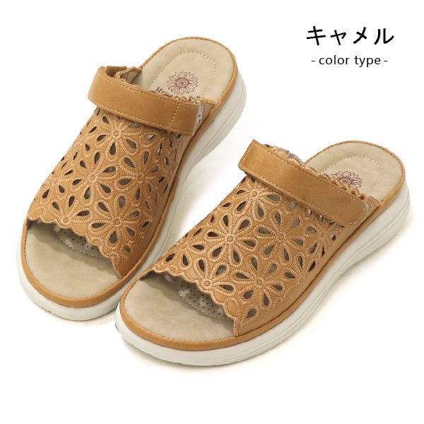 サンダル レディース バックバンド ぺたんこ ウェッジソール 2WAY 靴