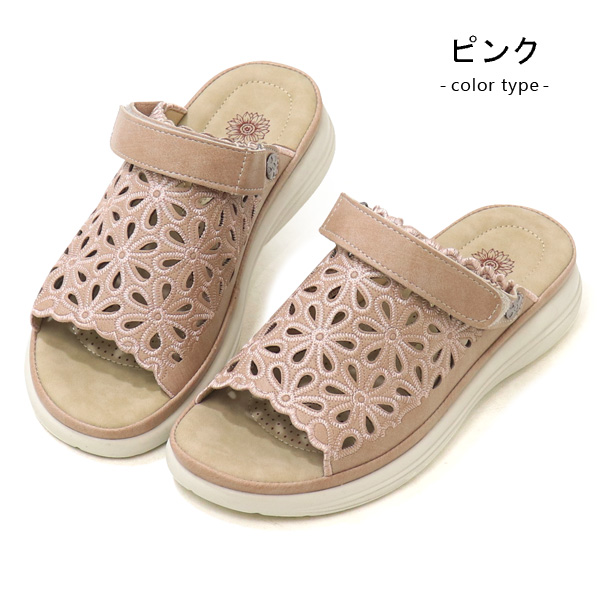 サンダル レディース バックバンド ぺたんこ ウェッジソール 2WAY 靴