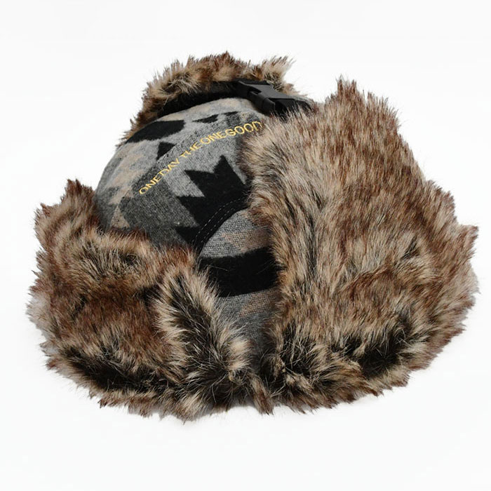 オルテガ柄 アビエーターキャップ メンズ レディース パイロット