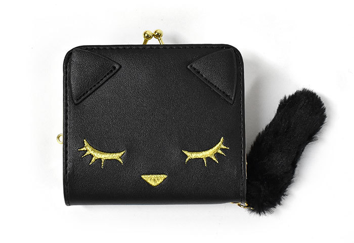 財布 子供 子供用 こども キッズ 女の子 女子 小学生 中学生 高校生 大学生 学生 おしゃれ 猫グッズ 雑貨 プーちゃん しっぽ付き がま口 二つ折り財布 猫 ねこ Fla Wa 87 K Superfrog 通販 Yahoo ショッピング