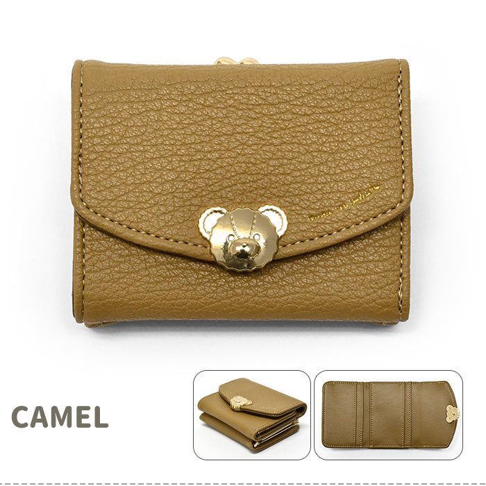 くま テディベア 財布 レディース ミニ財布 三つ折り財布 フェイク