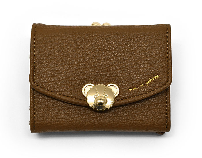 くま テディベア 財布 レディース ミニ財布 三つ折り財布 フェイク