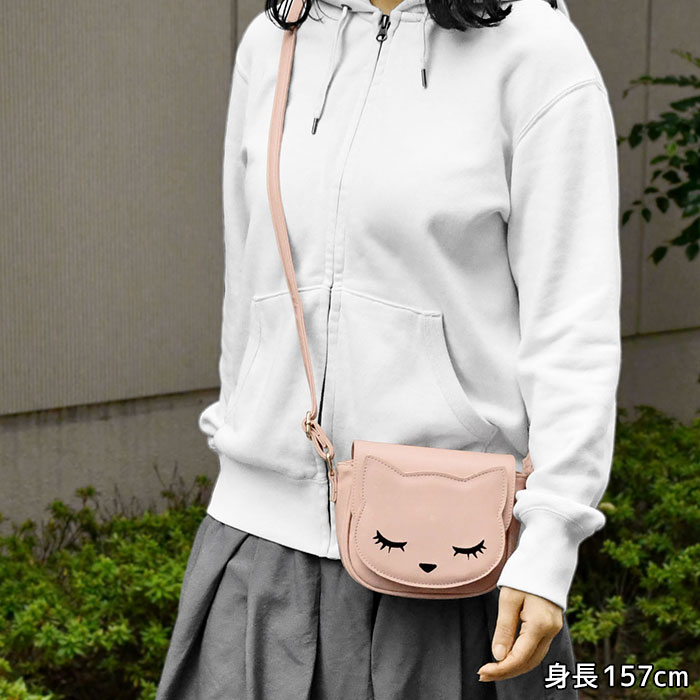 ★１点のみ・新作★お買い物スーちゃん＆とり　ショルダー（大）ハンドメイド ♥♥ Lサイズ ♥ スマホショルダー・猫ちゃんバックスタイル
