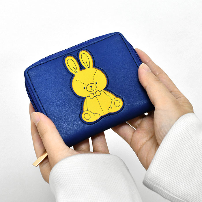 オリガミうさぎ ラウンドファスナー 二つ折り財布 レディース 財布
