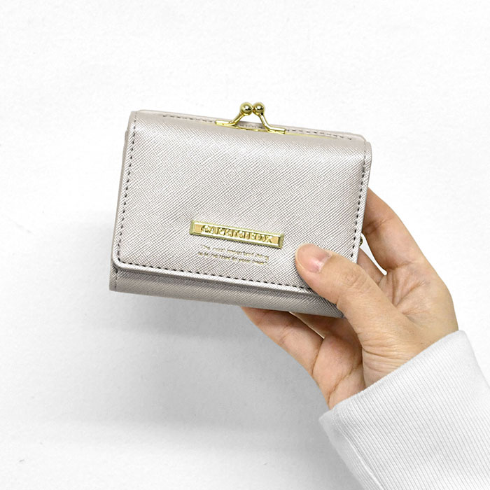 カプリッシュ がま口 ミニ財布 ミニウォレット 三つ折り財布 財布 