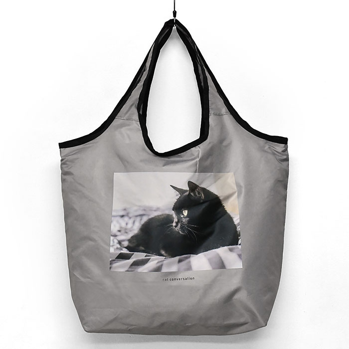 eco  bag エコバック　にゃんこ柄　2種類　ネコ　ねこ　猫 猫エコバッグ(ひょっこりニャンコ)全2種類 | マスノヤ衣料品店