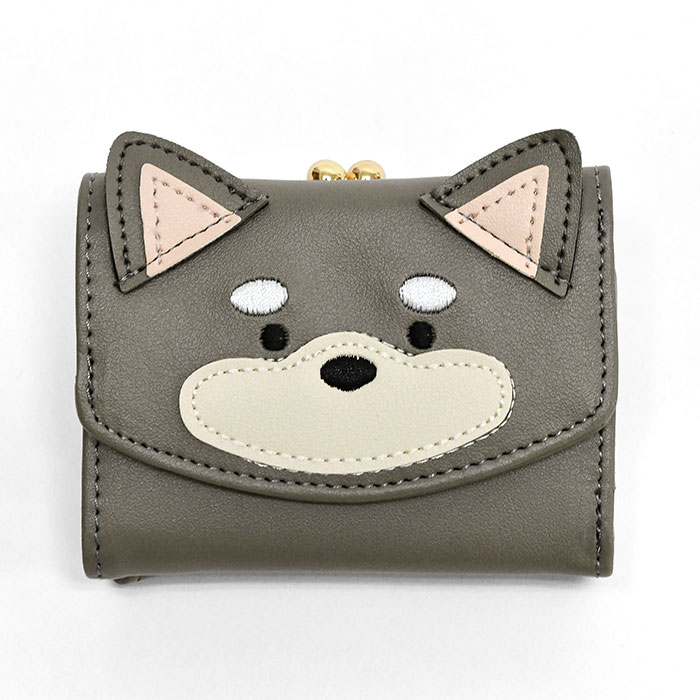 【いぬ3 】 柴犬 財布 がま口 三つ折り ミニ財布 ミニウォレット 三つ折り