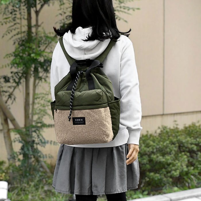 キルティング ボア ドロスト リュック レディース リュックサック 巾着