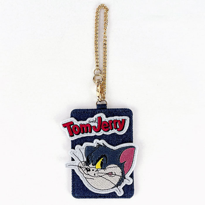 トムとジェリー グッズ トムジェリ キャラクター パスケース 定期入れ FLAPPER フラッパー デニム アップリケ レディース メンズ 可愛い かわいい おしゃれ 大人 | flapper_bags | 01