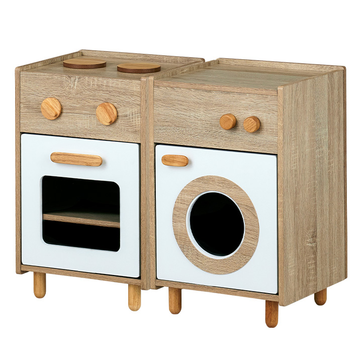 ままごと おままごと ままごと冷蔵庫 おもちゃ 子供 リバーシブル 収納家具 収納BOX 2way 知育玩具 木製 ままごとキッチン 2set Curumi(クルミ) 全12タイプ_9
