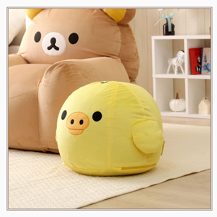 キイロイトリ オットマン リラックマ rilakkuma 子供部屋 キッズ リラックマ スツール チェア ぬいぐるみ ビーズクッション サイド