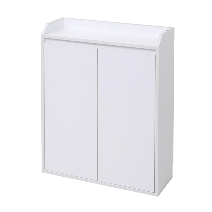 収納家具 キッチン収納 薄型 奥行22cm 可動棚 リビングラック キッチンカウンター ローチェスト スリム キッチン カウンター下収納 扉 幅60cm YHK-0205 2色対応の画像