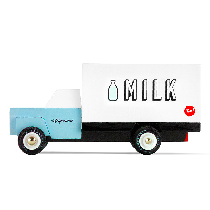 正規輸入品 ニューヨーク・ブルックリン発 Candylab(キャンディラボ) Milk Truck トイカー 木製 アメ車 自動車 アメリカ 男の子 木のおもちゃ 働く車 はたらく車｜superkagu｜02