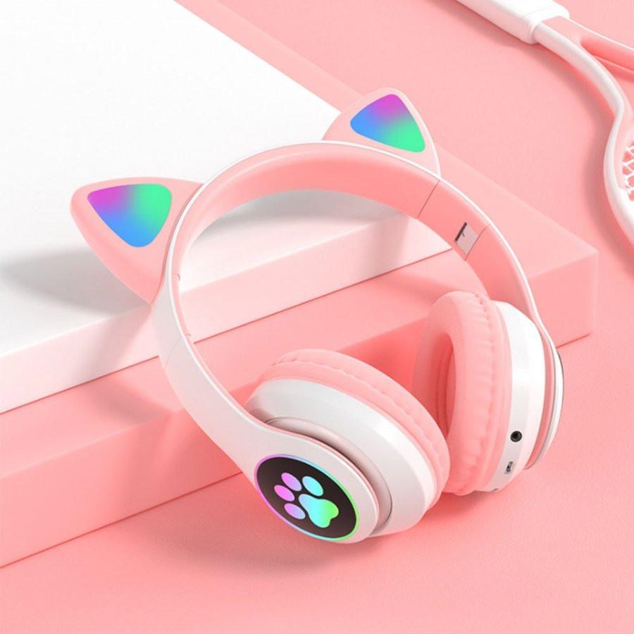 ヘッドホン 猫耳 かわいい 虹色ライト ネコ耳 ヘッドホン ワイヤレス Bluetooth5.0 SNSで大注目 10時間連続再生 有線 無線 折りたたみ 高音質 ゲーム 11｜superman-os｜02