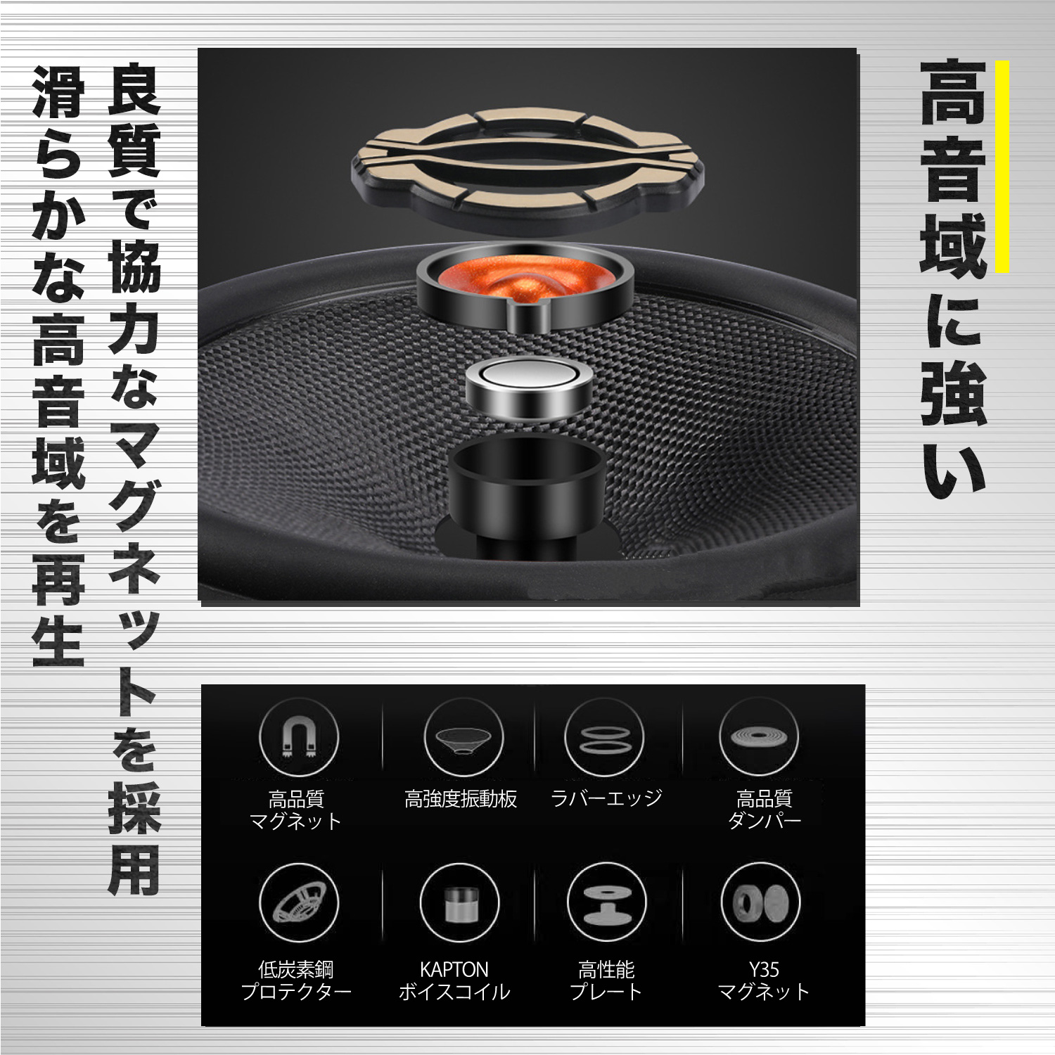カースピーカー 6.5インチ 左右 ペア セット KL-60B 6.5in 汎用 自動車