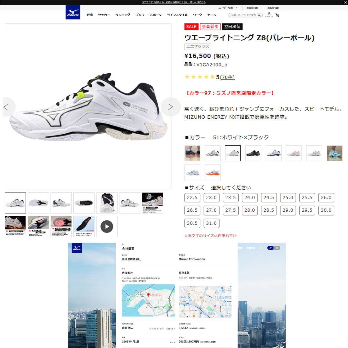 MIZUNO（ミズノ） （メンズ、レディース）バレーボールシューズ