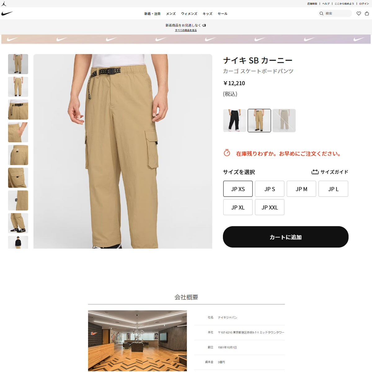 NIKE（ナイキ） （メンズ）SB カーニー カーゴ スケートボードパンツ