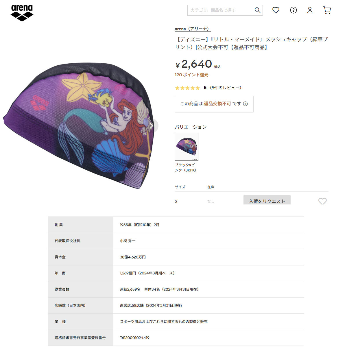 アリーナ（arena） アリーナ（ARENA）（キッズ）水泳 メッシュキャップ