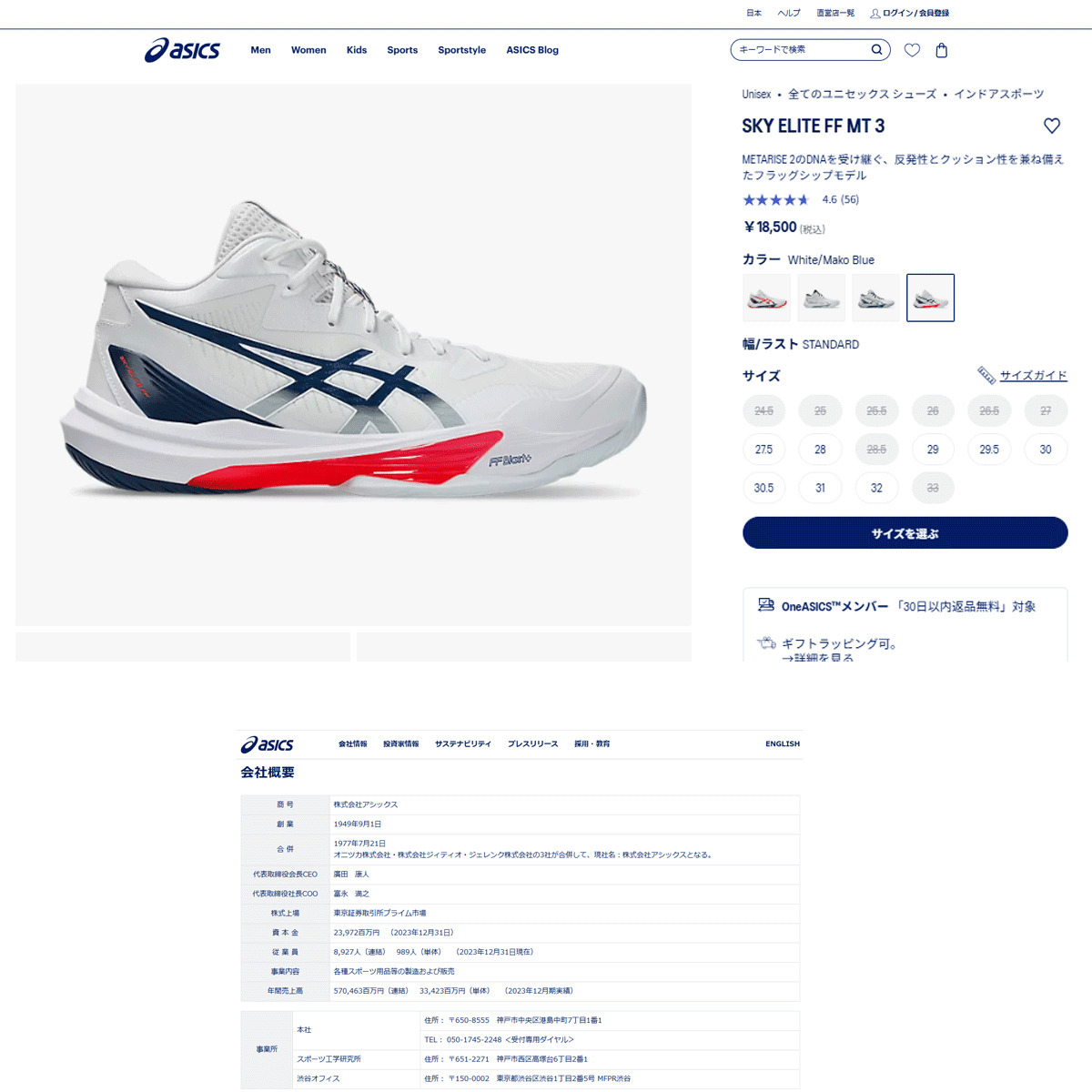 ASICS（アシックス） （メンズ）バレーボールシューズ SKY ELITE FF MT