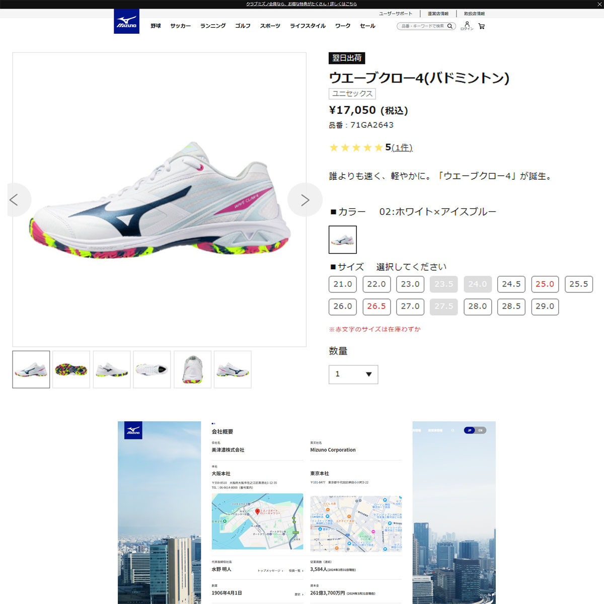 MIZUNO（ミズノ） （メンズ、レディース）バドミントンシューズ