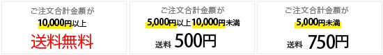 ご注文合計金額が10,000円以上で送料無料