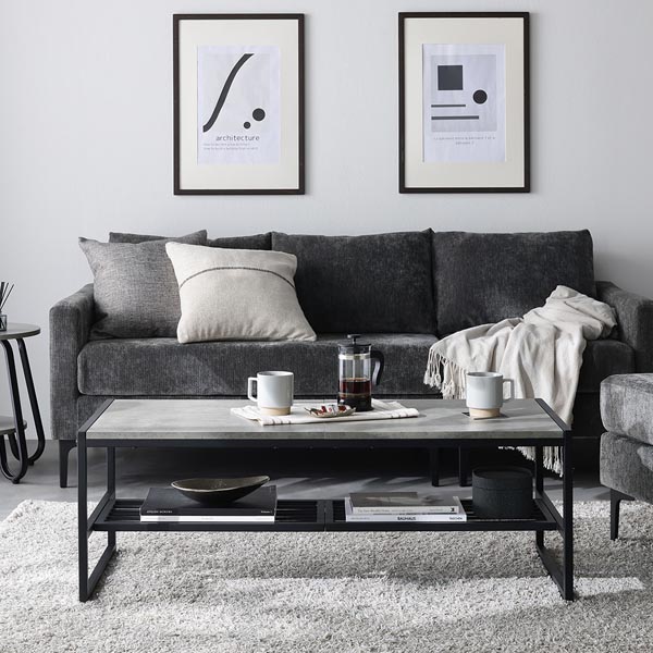 ローテーブル 単品 幅120cm ラスティックナチュラル 収納棚